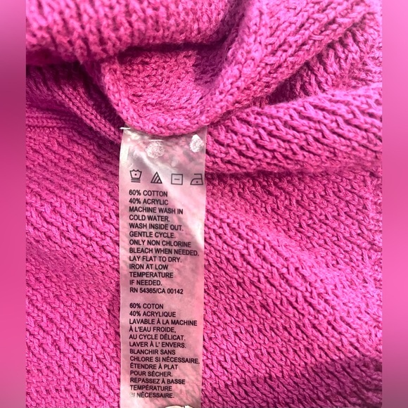 Allison Daley Plus 3X Fuchsia Ribbed Textured Knit Pullover Sweater - Picture 3 of 5
